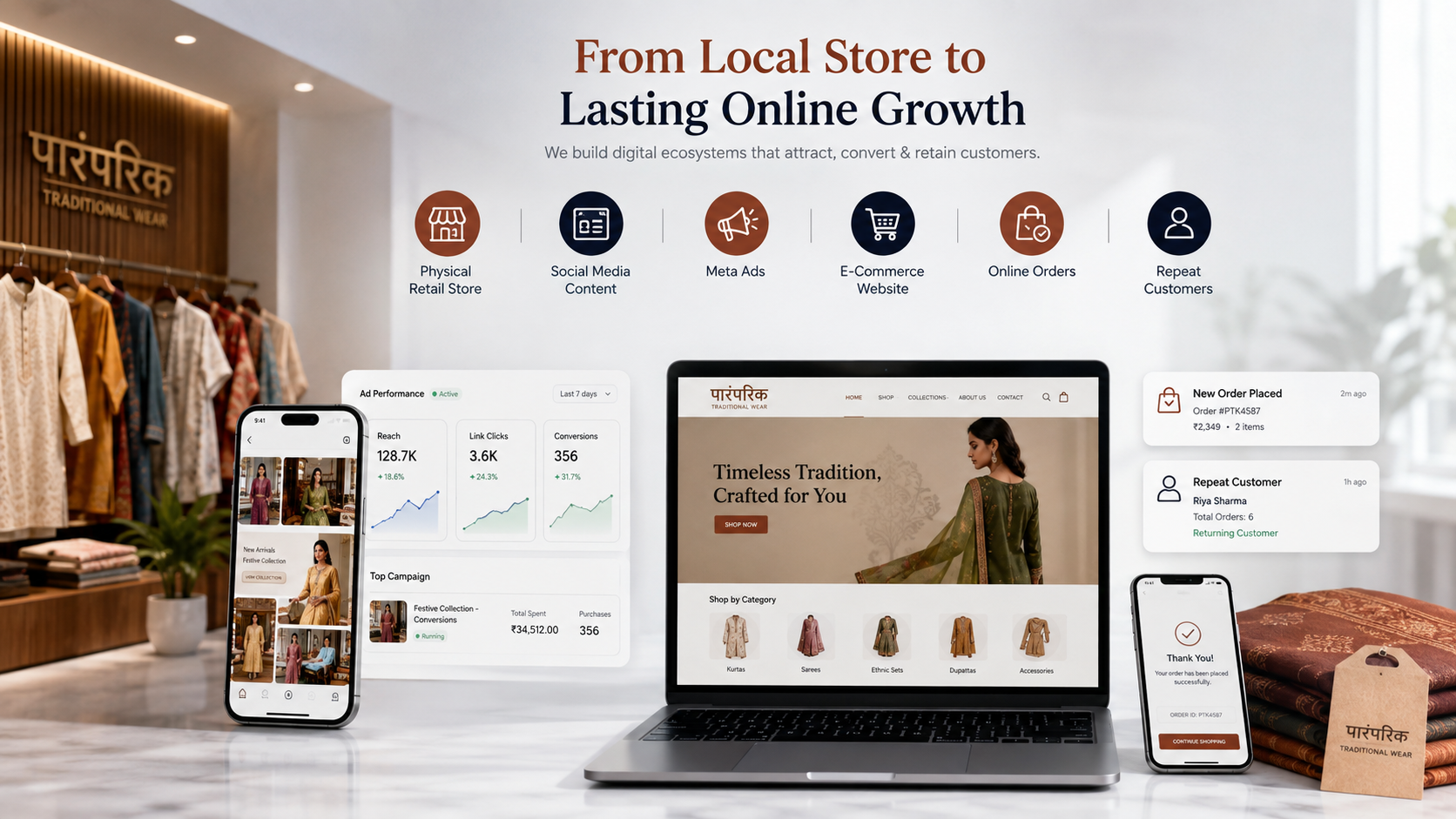 Shop to Social Media to Ads to Website