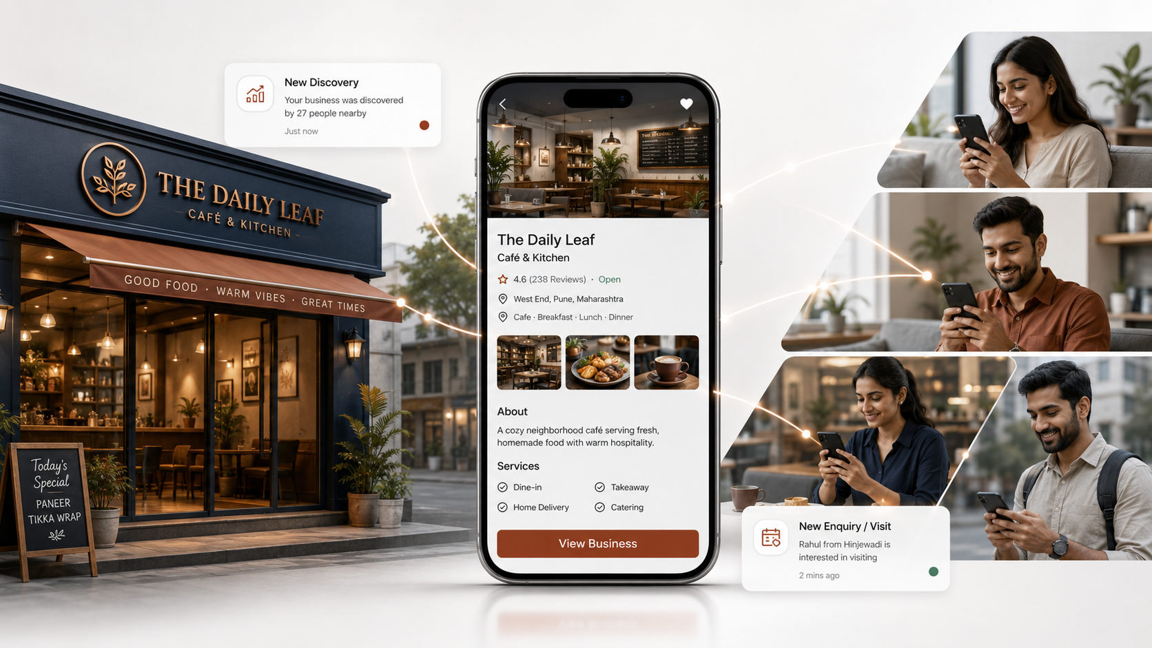 Real local business to Online Discovery
